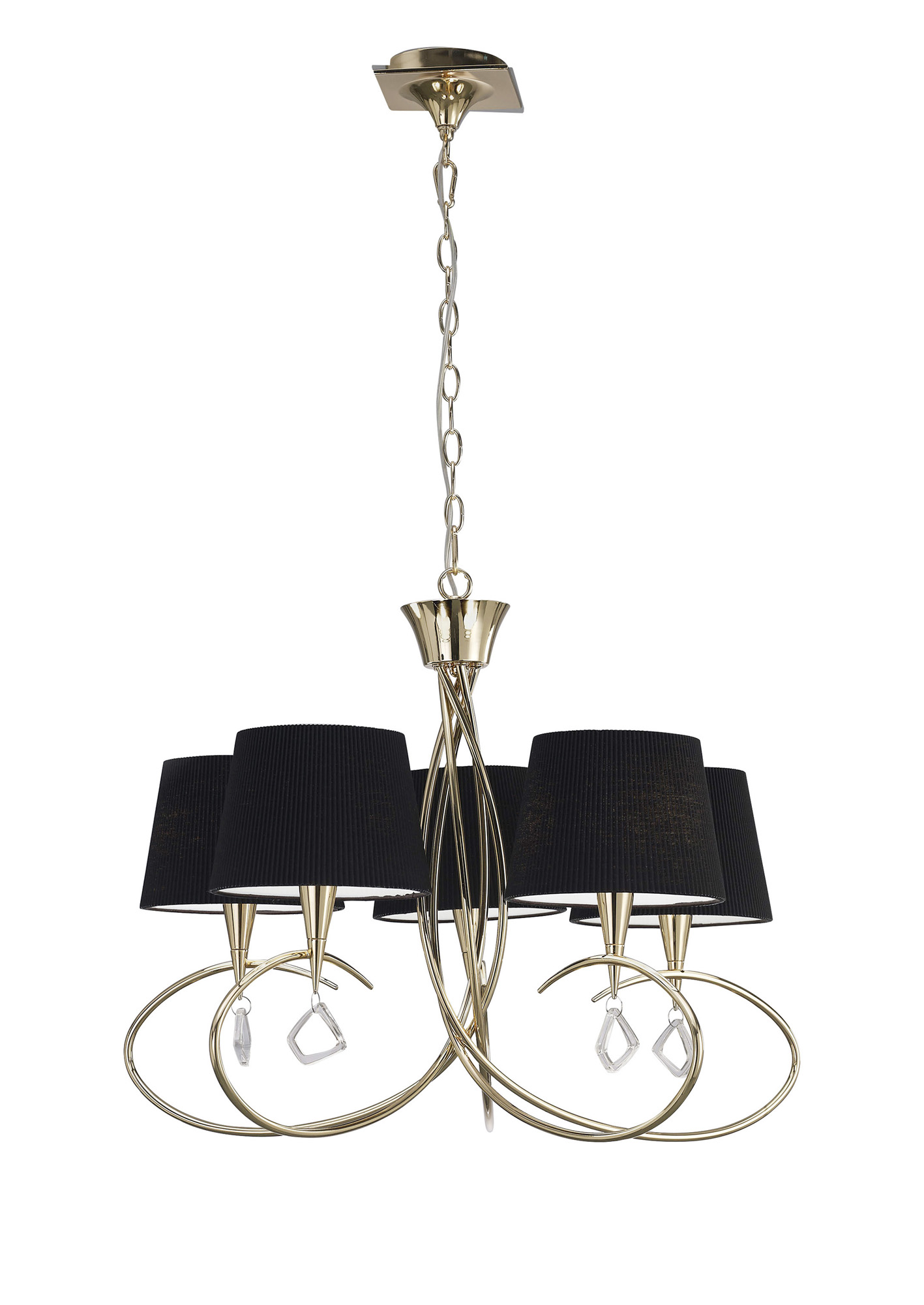Mara French Gold-Black Ceiling Lights Mantra Multi Arm Fittings